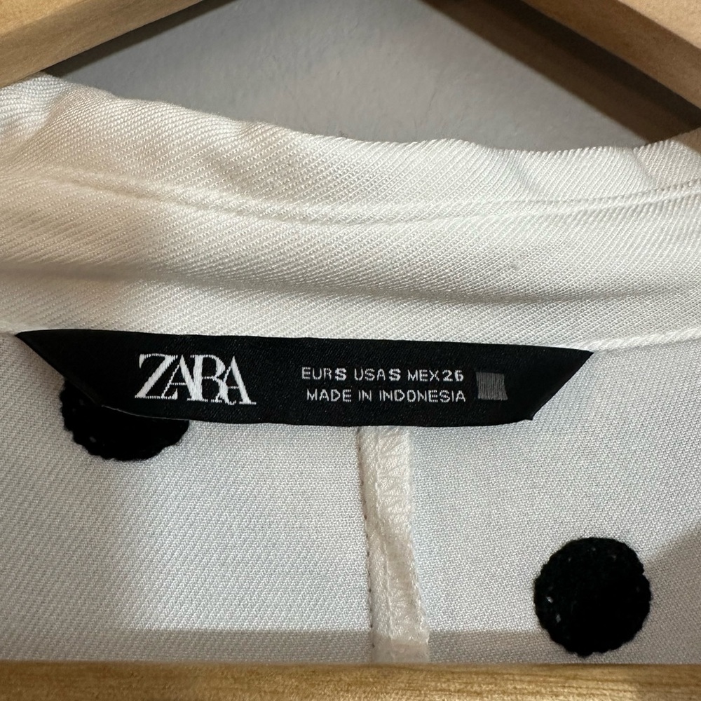 Zara Polka Dot Shirt White 7969/228 Sz Small - Picture 4 of 10